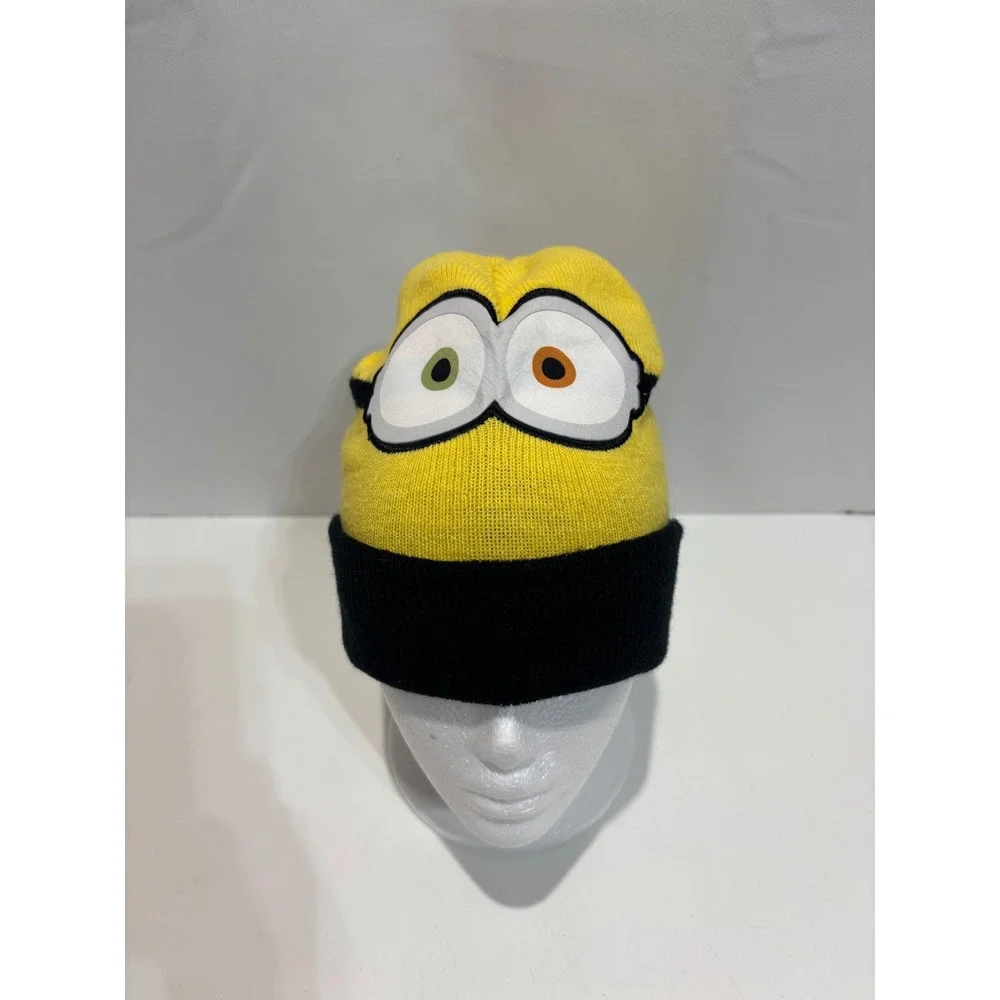Illumination Minions Beanie Hat Kids One Size Yellow Black Bob Goggle Eyes